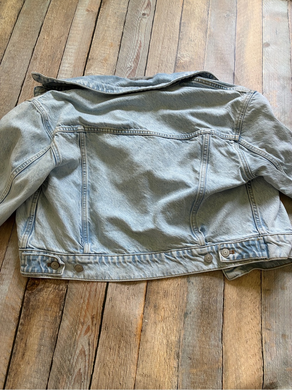 Free People We The Free Brando Cropped Denim Hoodie Jacket – Malta Wash – Size M - Picture 8 of 8